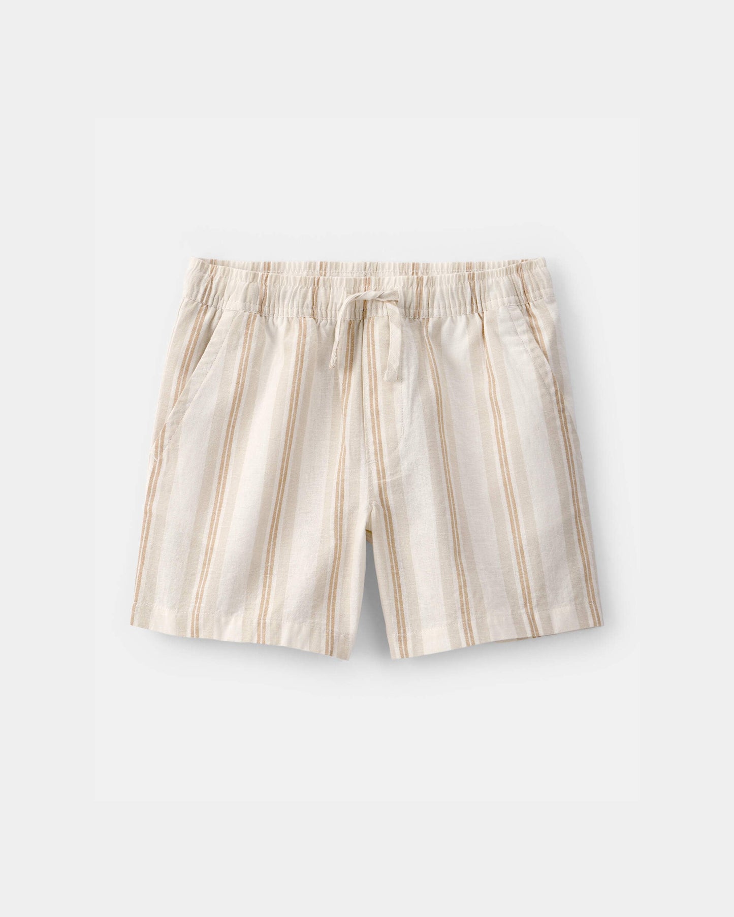 OshKosh B'gosh Oğlan Çizgili Kətan Şortu - Tan/Fil Dişi