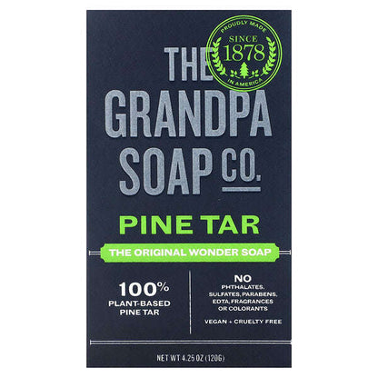 The Grandpa Soap Co Üz Bədən Çubuq Sabunu Şam Qatranı 4.25 Oz 120 G YoxYox