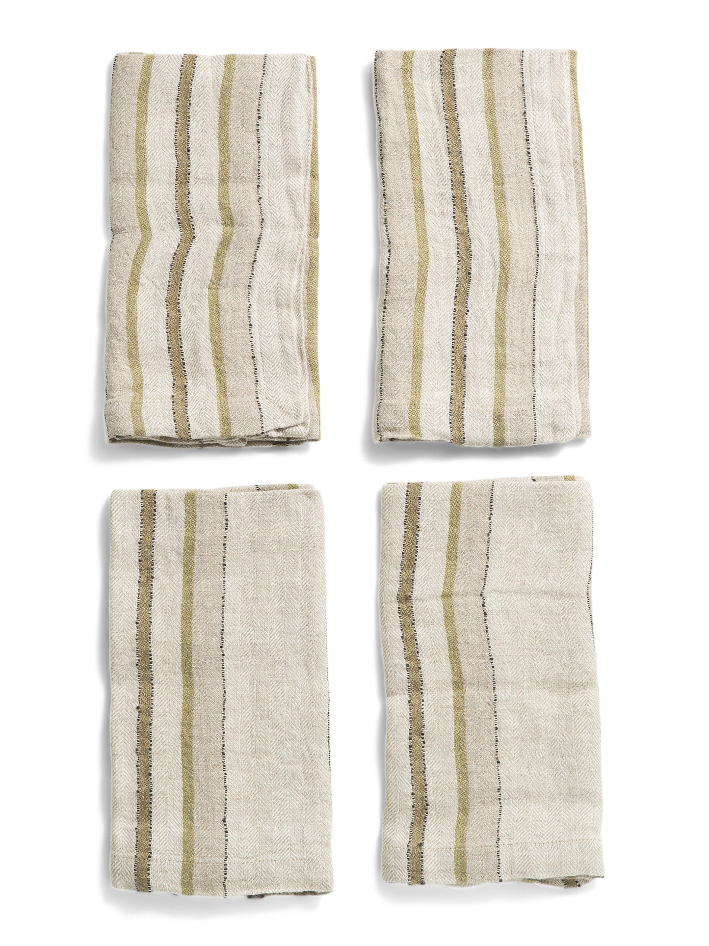 CARAVAN HOME 4pk Linen Antwerp Çizgili Masa Peçetəsi