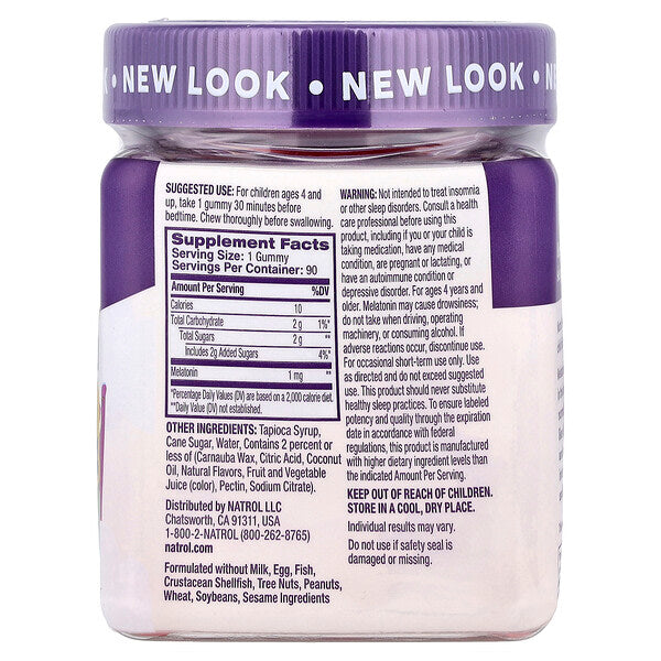 Natrol Kids Melatonin Qamma Vitaminlər 4+ Yaş Malina 1 Mg 90 Əd