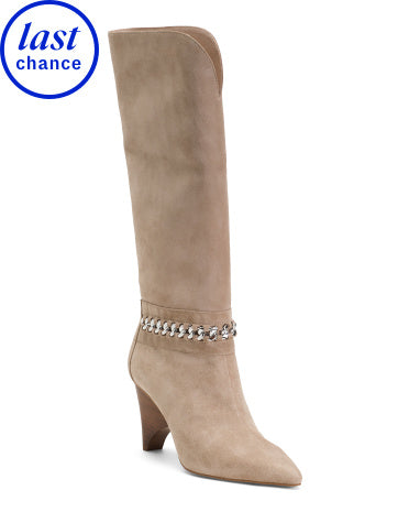 CECELIA NEW YORK Suede Cindy Tall Shaft Sculpted Topuqlu Ayaqqabı