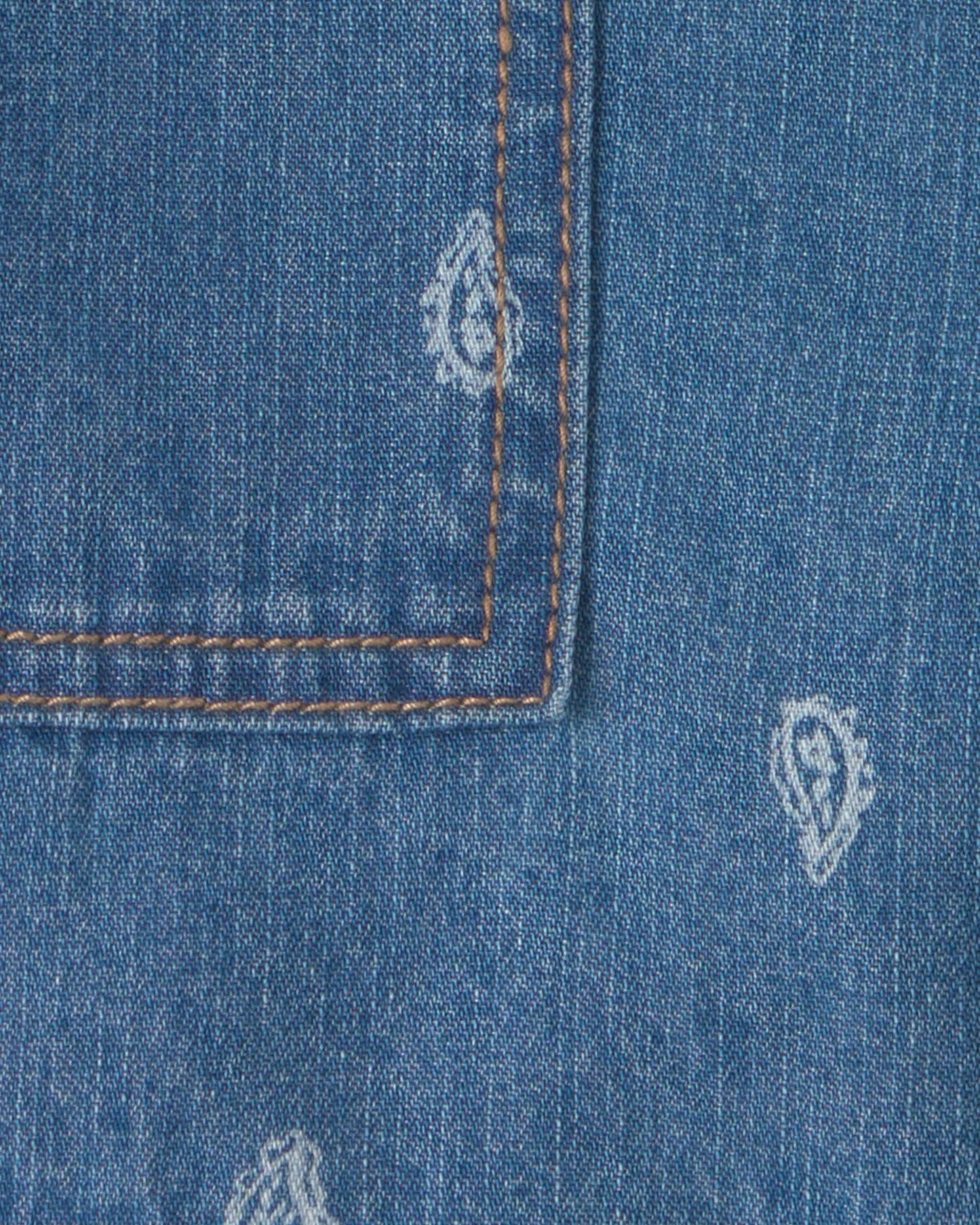 OshKosh B'gosh Qız Paisley Denim Şortu - Orta Yuyunmuş
