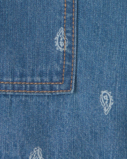 OshKosh B'gosh Qız Paisley Denim Şortu - Orta Yuyunmuş