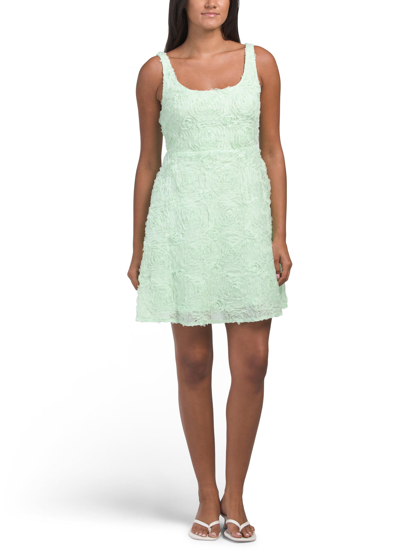 KENSIE Soutache Scoop Neck Mini Geyim