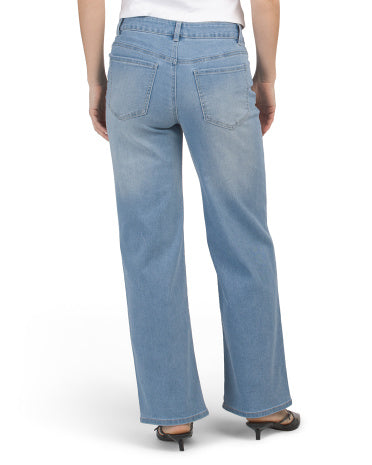 D. JEANS Orta Bel Genişayaqlı Cins Şalvar