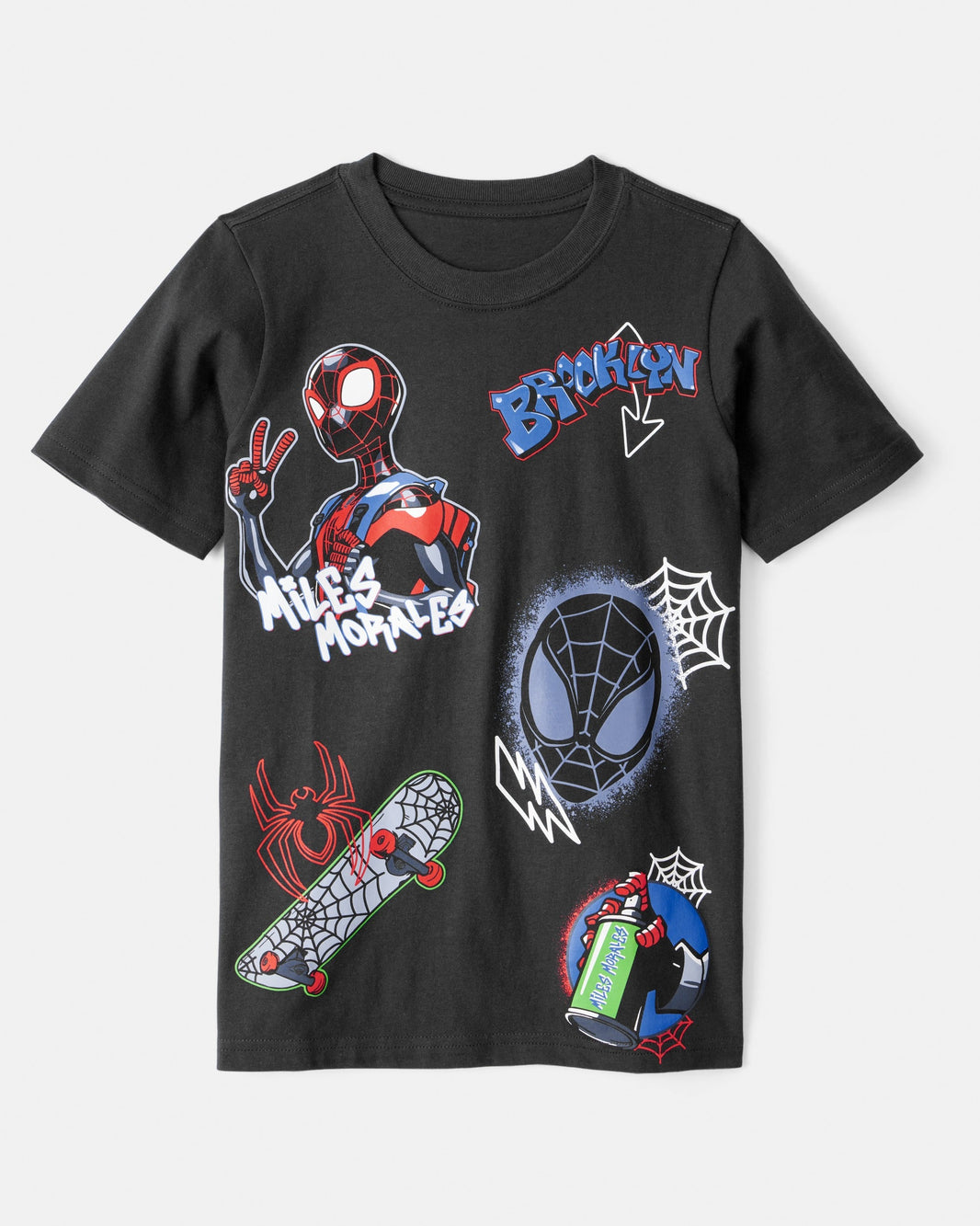 Carter's Oğlan Marvel™ Spider-Man Miles Morales Qısa Kollu Qrafik Köynək - Qara