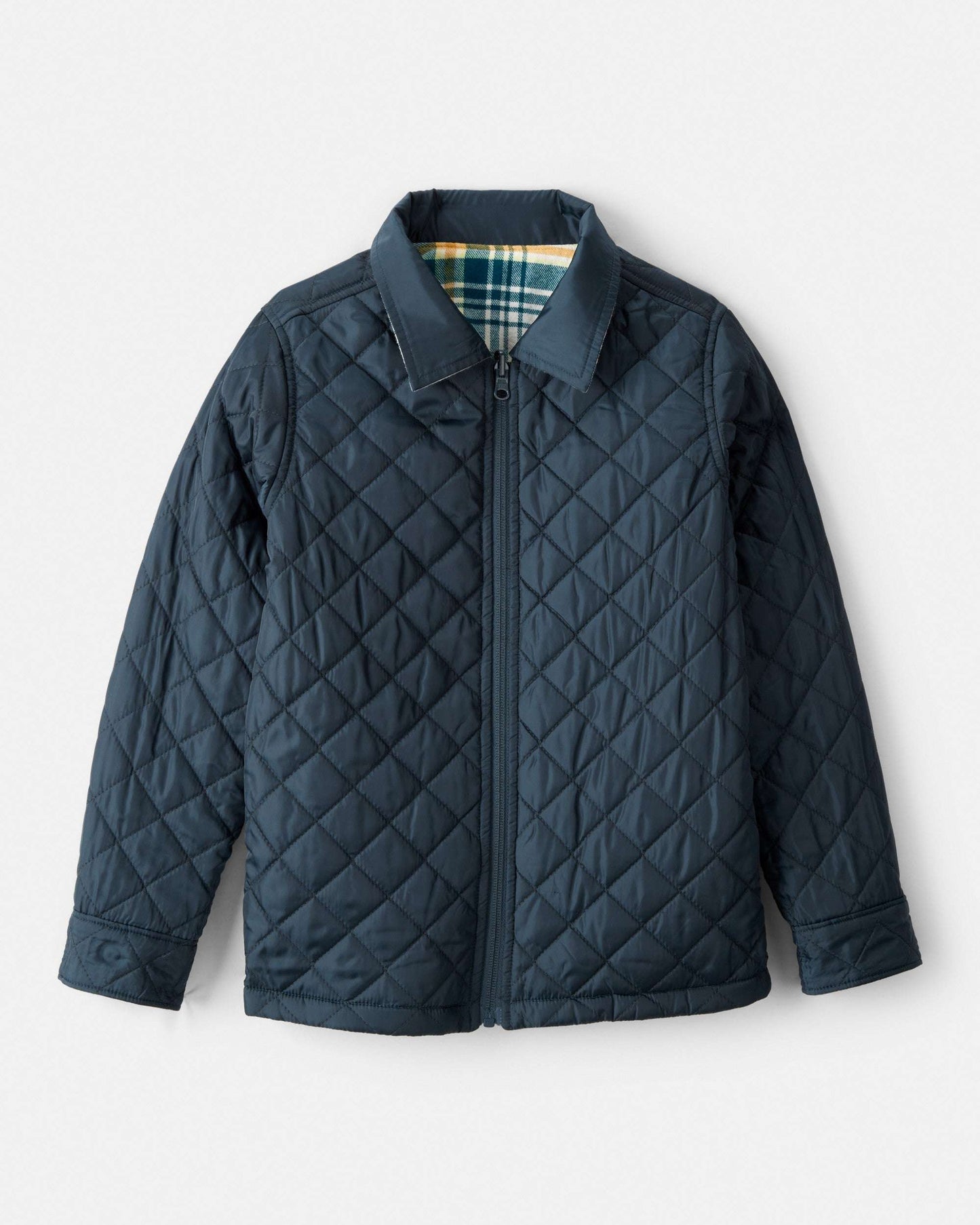 OshKosh B'gosh Oğlan Kareli Uzun Kollu Moda Gödəkçəsi - Yaşıl YoxYox