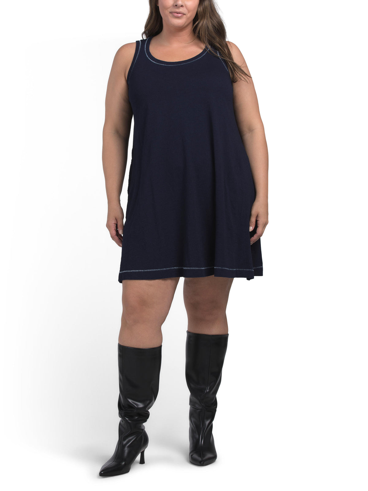 JANE & DELANCEY Plus Sluby Denim Bəzək Mini Geyim