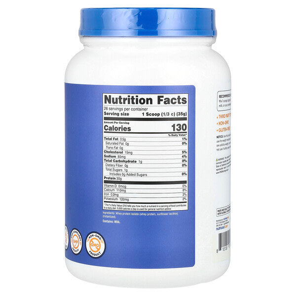Nutricost Whey Protein Isolate Ləzzətsiz 2 Lb 907 G