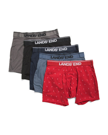 LANDS END 5 Paket Örme Boxer Şort