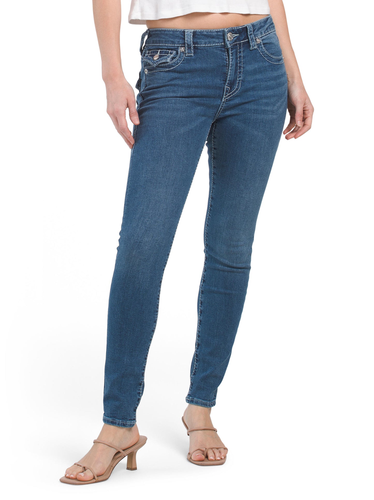 TRUE RELIGION Jennie Curvy Mid Rise Skinny Cins