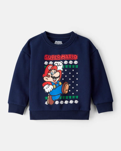 Carter's Uşaq Oğlan Nintendo Super Mario Uzun Kollu Huddi - Mavi