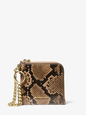 Michael Kors Jet Set Travel Medium Змеї Teksturası Zəncirlı Cüzdan