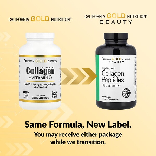 California Gold Nutrition Hidrolizə Edilmiş Kollagen Peptidləri I və III Tipi C Vitamini 250 Tablet
