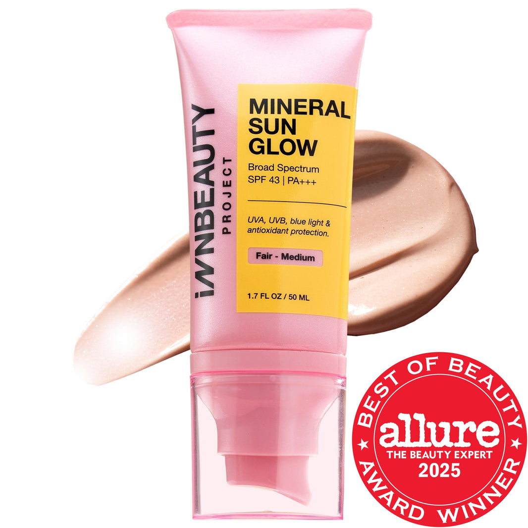 INNBEAUTY PROJECT Mineral Sun Glow Geniş Spektrli Günəş Kremi SPF 43 PA +++ Peptidlər və C Vitamini ilə