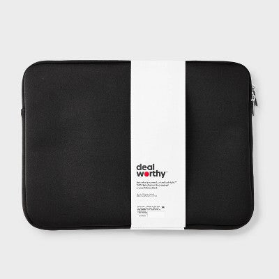 15" Laptop Sleeve - dealworthy - Black: Polyester, Electronics Case