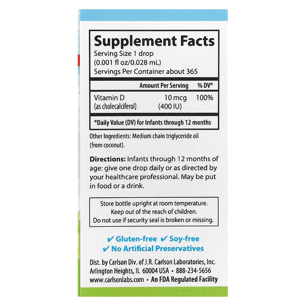 Carlson Baby S Super Daily D3 10 Mcg 400 IU 10,3 ml
