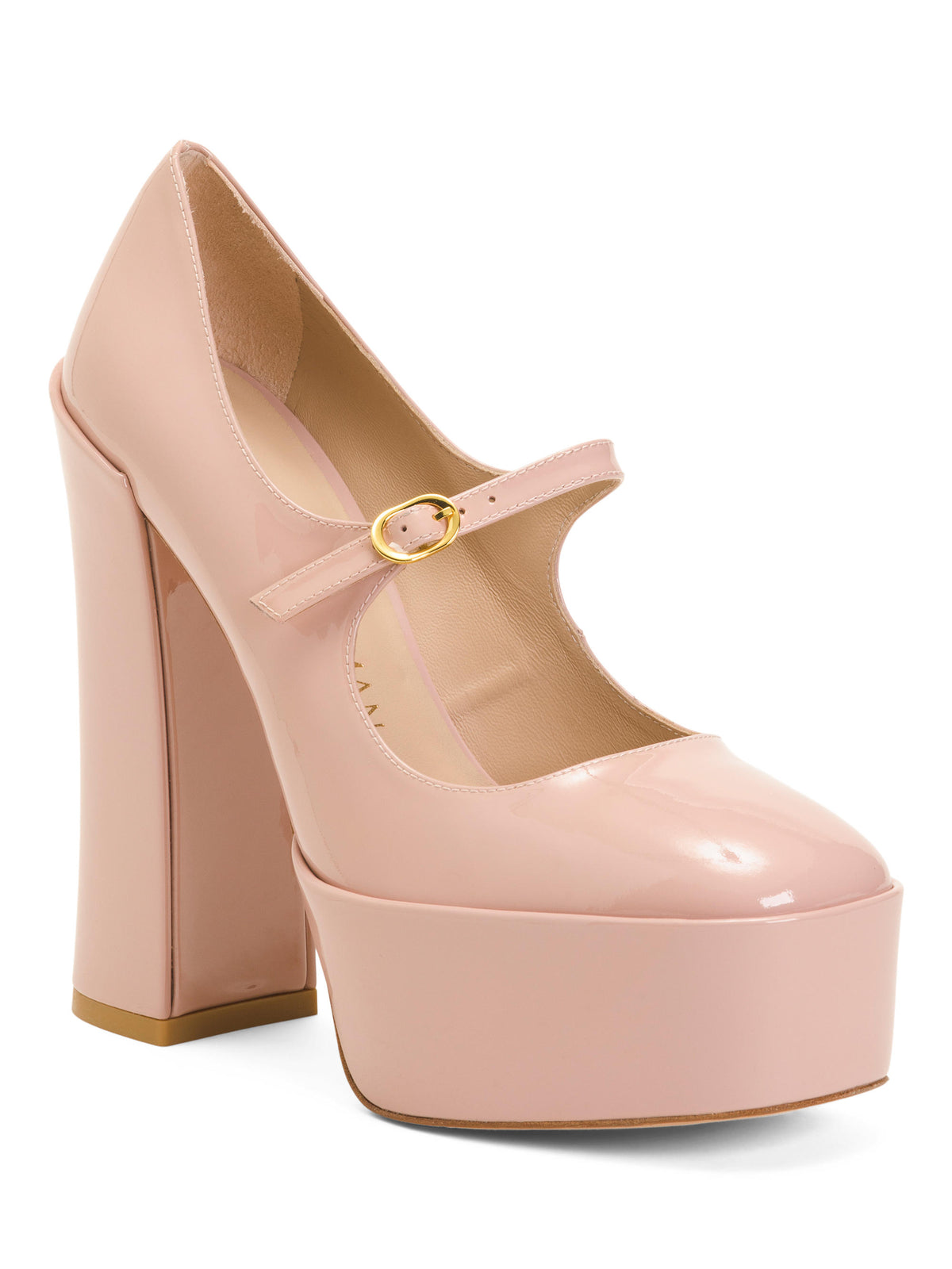 STUART WEITZMAN İspaniyada İstehsal Edilmiş Patent Dəri Skyhigh 145 Mary Jane Topuqlu Ayaqqabı