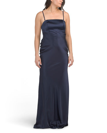 MORGAN Stretchli Satin Geyim Rhinestone və Kovboy Arxa ilə