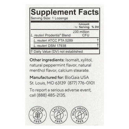 Biogaia Prodentis Ağız Sağlığı Probiotiki Sağlam Dişlər və Gingiva üçün Nane 30 Probiotik Pastil YoxYox