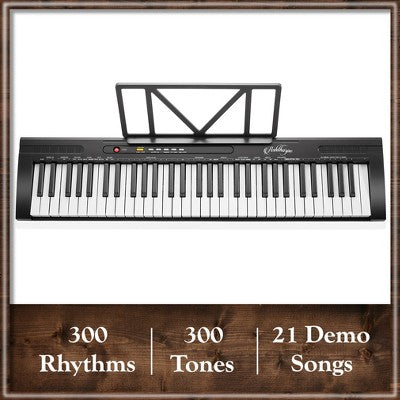 Ashthorpe 61 Düymə Rəqəmsal Elektronik Klaviatura Pianino Başlanğıcçılar üçün Qulaqlıq və Mikrofon ilə