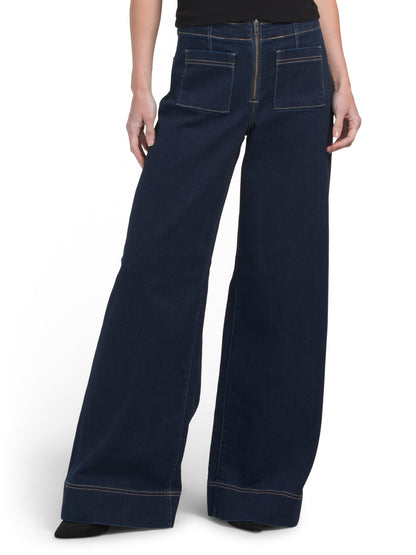 Nori Fashion Patch Cəbi Geniş Bacaqlı Cins