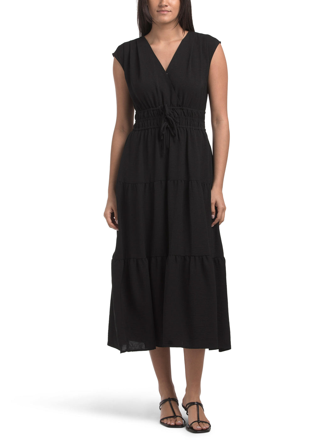 TAHARI ASL Wrap Three Bow Midi Geyim