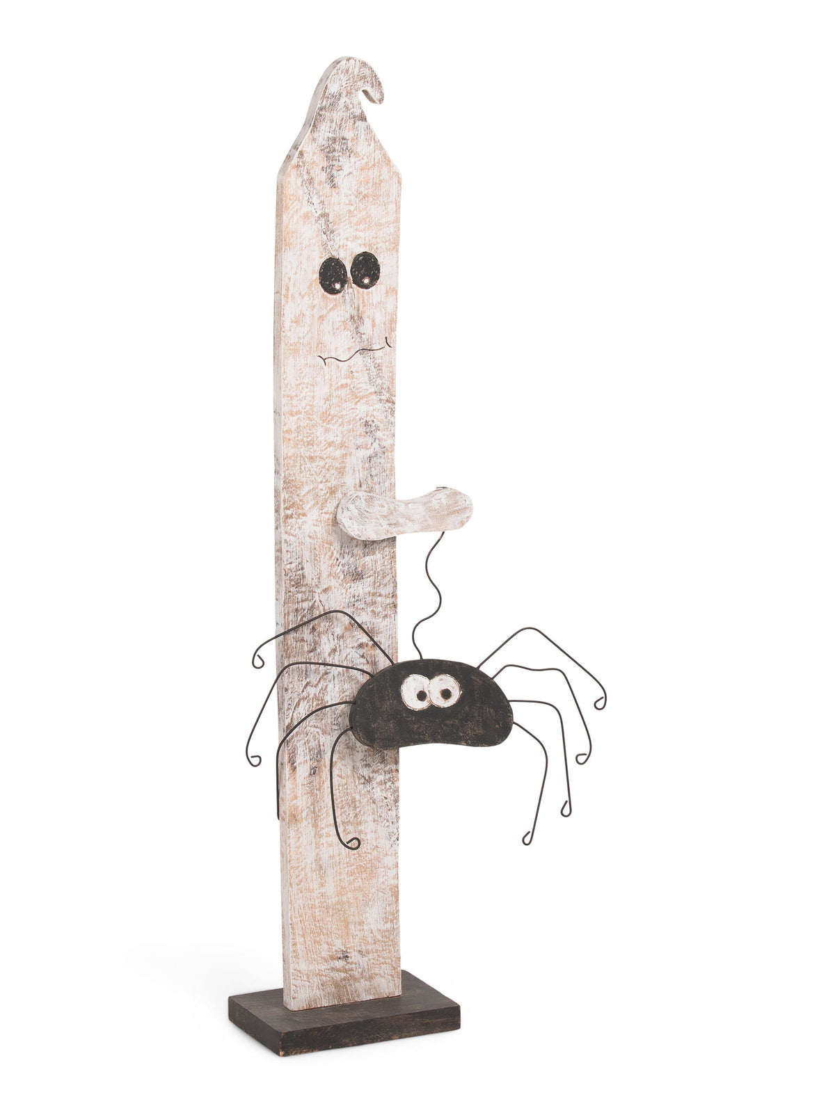 MADE IN INDIA Ghost And Spider Wooden Halloween Decor