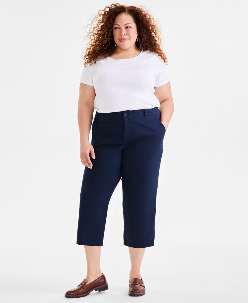 Style &amp; Co Böyük Ölçü Rahat Kapri Şalvarı, Macy's Eksklusiv