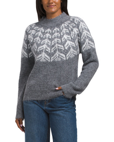 ELLEN TRACY Uzun Tərəvəz Fair Isle Sviter