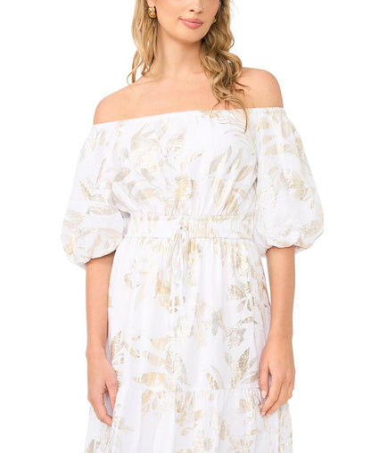 Vince Camuto Qadın Off-The-Shoulder Səviyyəli Fırıldaqı Geyim