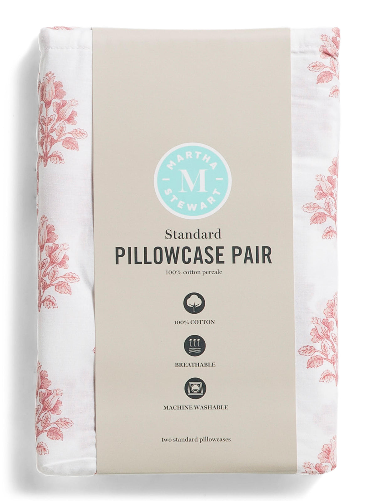 MARTHA STEWART Pambıq Percale Çiçəkli Yastıq Tullantısı Dəsti