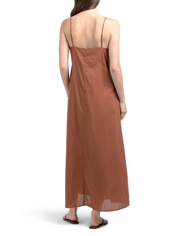 REV DE SOLEIL Leila Pintuck V-neck Maxi Plaj Geyimi