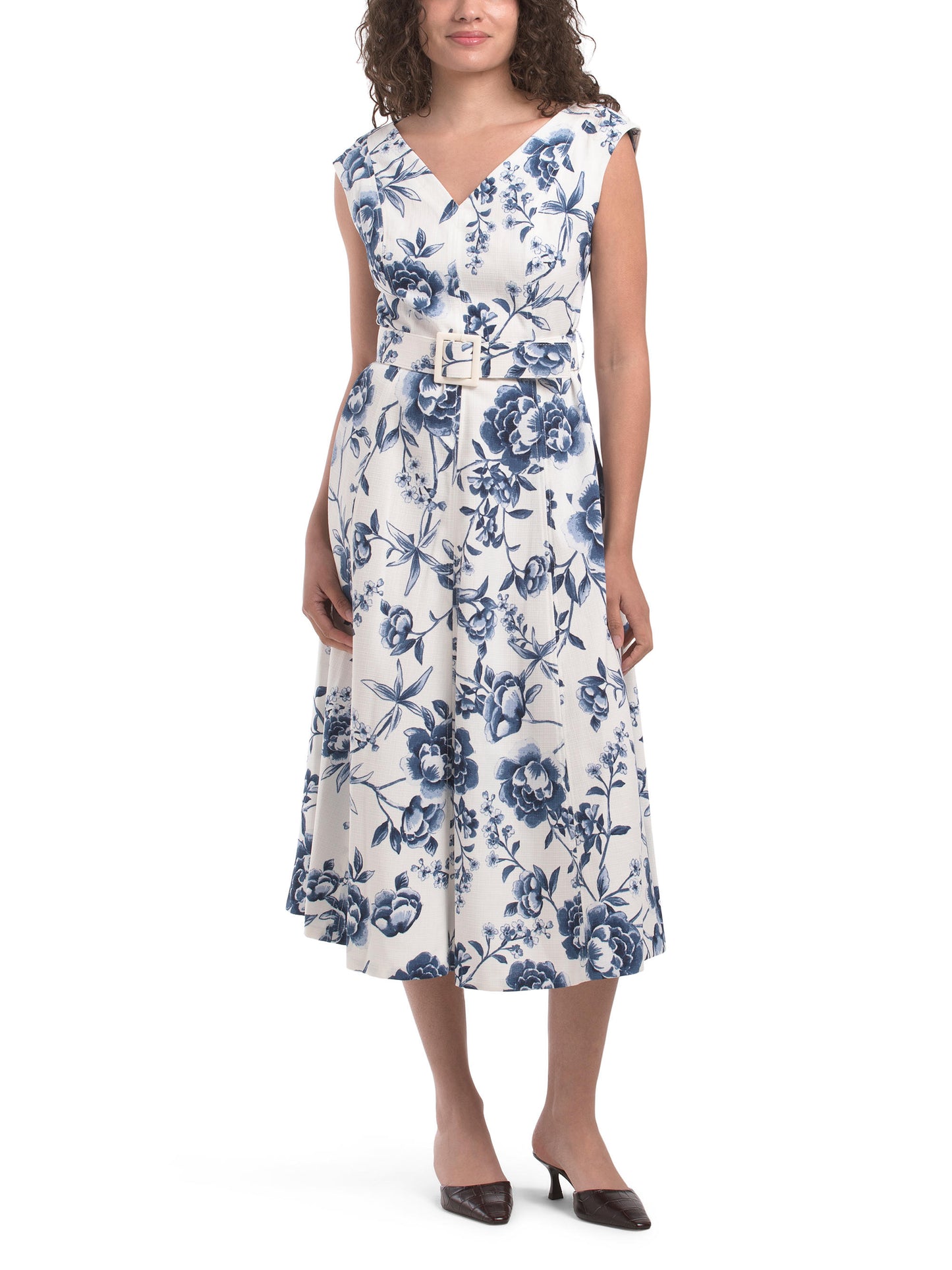 Kəmərli Fit And Flare Midi Geyim