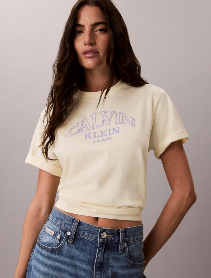Calvin Klein Arch Logo Qrafik Geniş T-Shirt