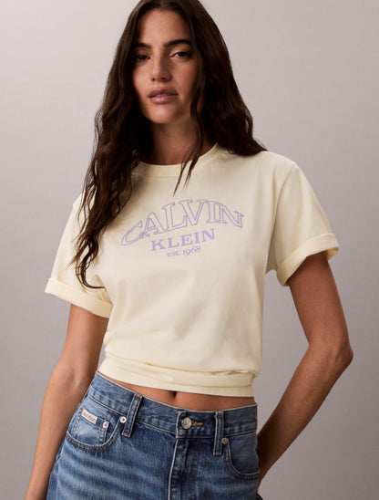 Calvin Klein Arch Logo Qrafik Geniş T-Shirt
