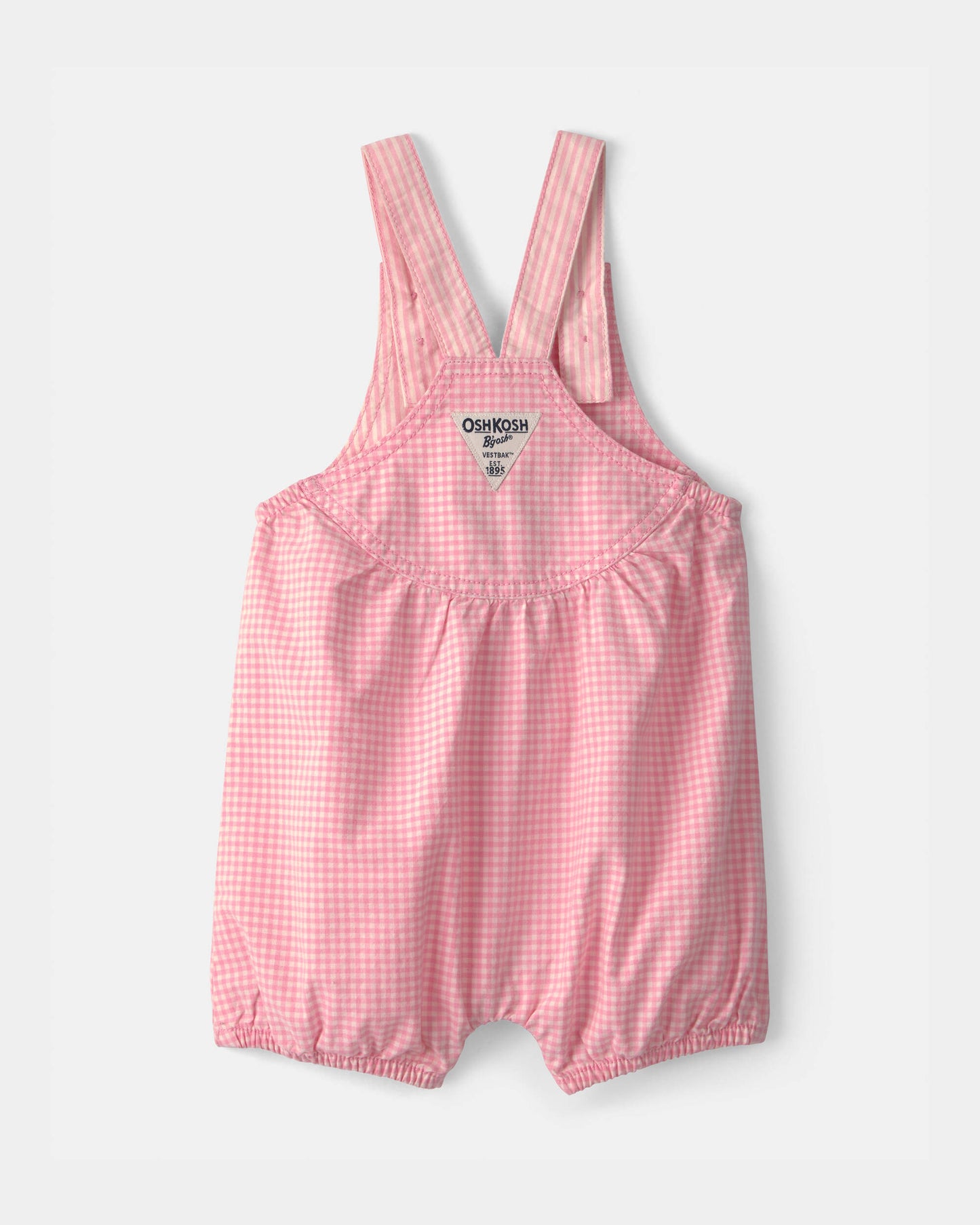 OshKosh B'gosh Qız Uşaq Şotlanda Naxışlı Qısaqara Kombinezon - Çəhrayı