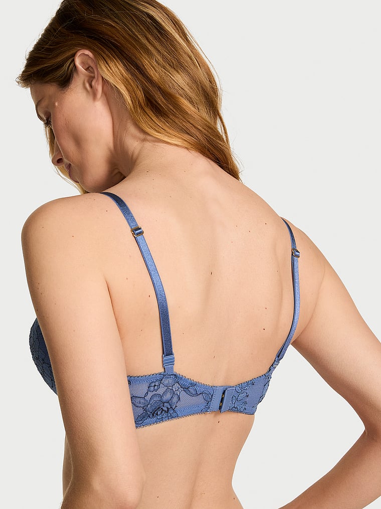 Victoria's Secret Bombshell Add-2-Cups Denim Çəhrayı Dantel Push-Up Sütyen