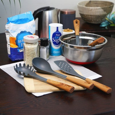 Oster Everwood Mətbəx 5-Parçalı Nylon Alətkə Seti Ağac Inspirasiyalı Tutacaqlarla