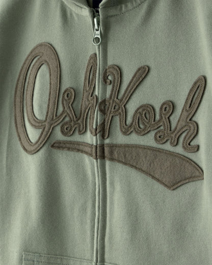 OshKosh Uşaq Logolu Fermuar Huddi - Yaşıl