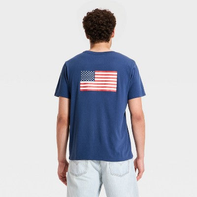 Goodfellow & Co Kişi Qısa T袖li 'USA' Qrafiki Köynəyi Ağ L