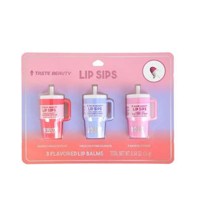 Taste Beauty Lip Balm Tumblers - 3pk: Nemləndiricı, Şəffaf Balm YoxYox