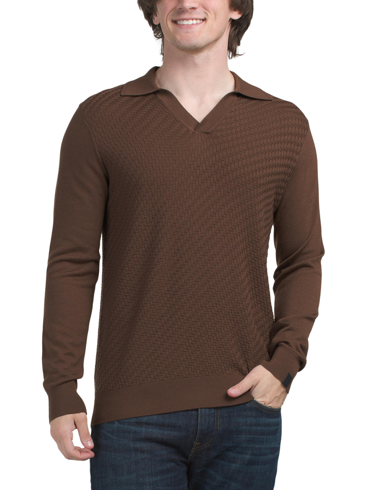 Wool Charles Uzun Kollu Johnny Toxunuşlu Polo Sviter