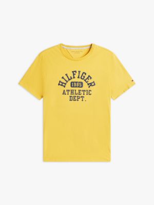Tommy Hilfiger Hilfiger 1985 Atletik Loqo T-Shirt, Şəhər Sarısı YoxYox