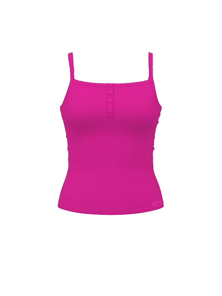 PINK Pointelle Henley Kamisol