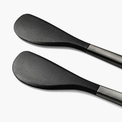 Figmint 2 Ədəd Mini Spatula Seti Qara Mat - Paslanmayan Polad Bişirmə Qabları Ləvazimatları