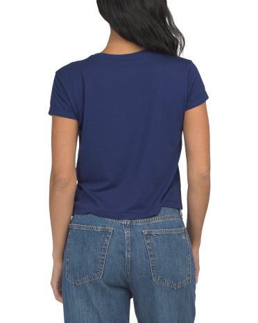 SUNDRY Pima Pamuk Qarışıq Qısa T袖li Uşaq Crew Neck T-Shirt Qatlanmış Manşetlərlə