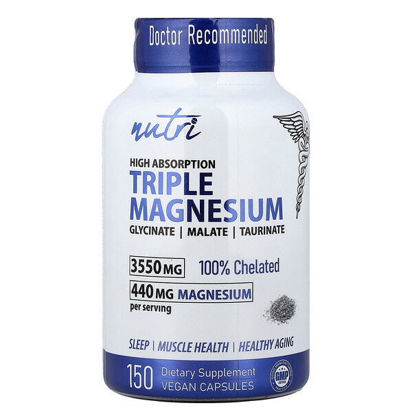 Nutri Triple Magnesium Yüksək Emdirmə 150 Veqan Kapsulu