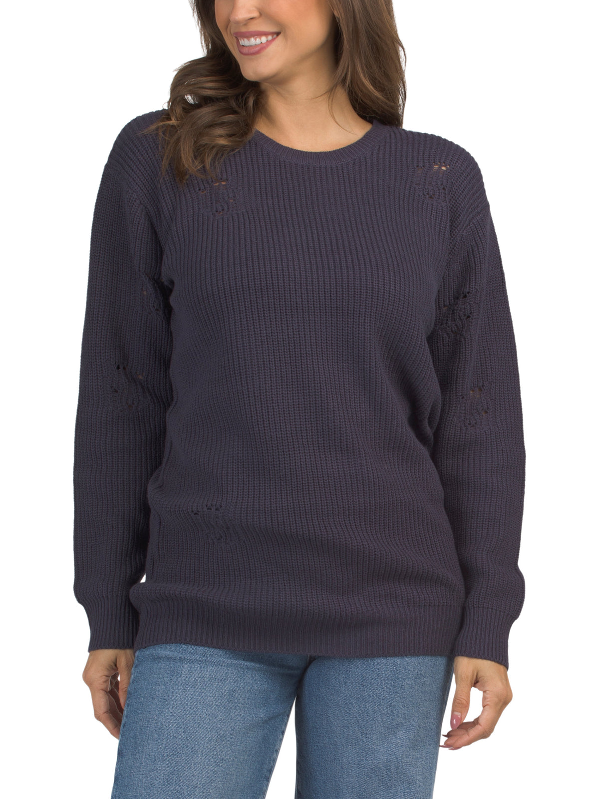 LA BIZ Crew Neck Sweater Qadın Gündəlik Sviter