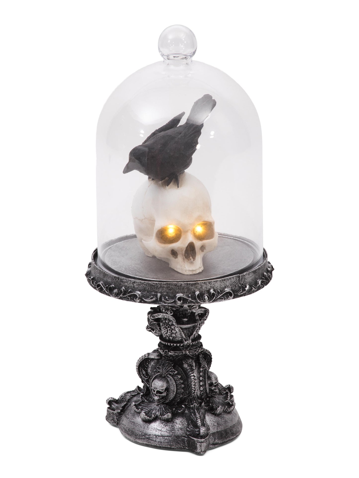 MARTHA STEWART Cloche Qabı İçində Kəllə Üzərində Qara Qartal Dekorası